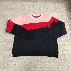 Naadam Sweater Womens Medium Pullover Pink Red Project Cotton Blend Casual